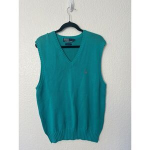 Polo by Ralph Lauren Turquoise Soft Vintage 90s Sweater Vest Size Large